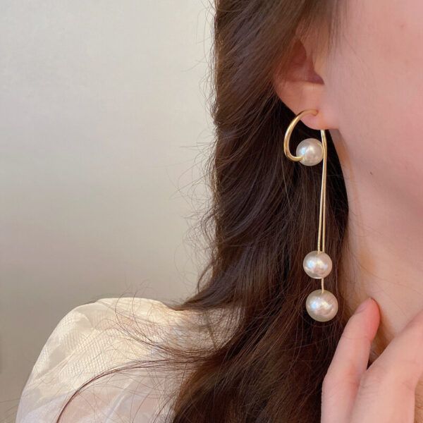 Tassel Pearl Alloy Drop Earrings