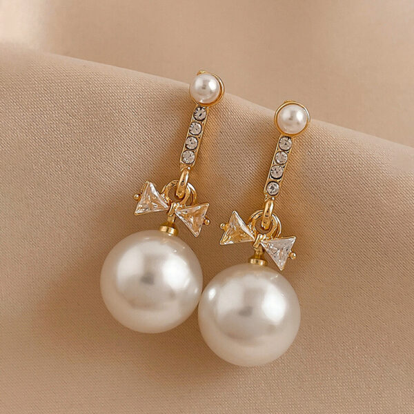 Pearl Alloy Zircon Drop Earrings