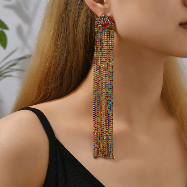 Ethnic Geometric Rhinestones Earrings