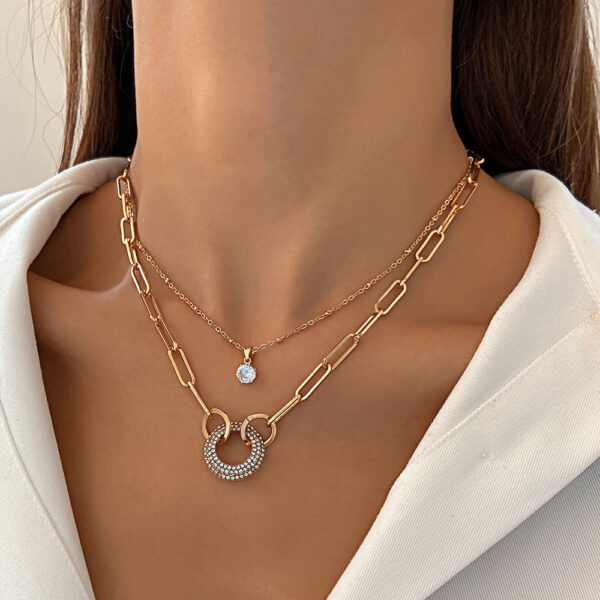Alloy Inlay Rhinestones Necklace