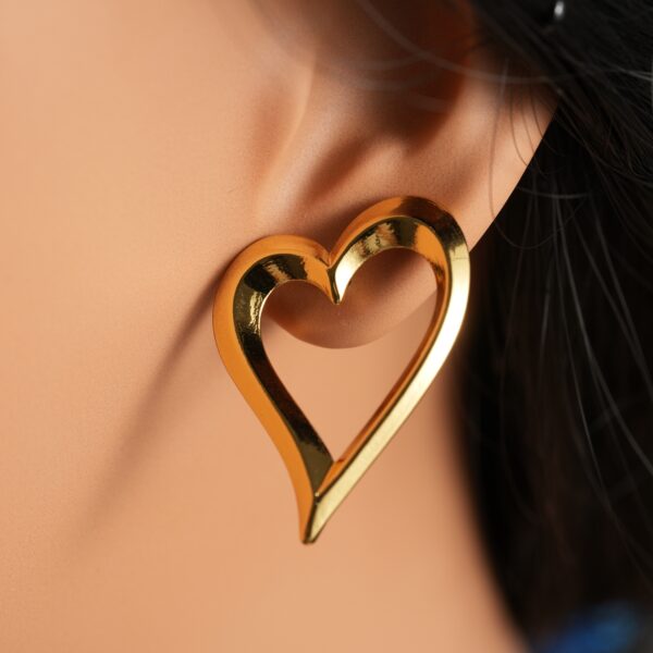 Alloy Heart 18K Gold Plated Studs